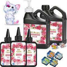 100/200/500g UV 树脂 - 用于珠宝制作的快速固化环氧树脂，不黄变透明树脂，包括泵分配器 - 适合初学者 DIY 珠宝制作零件和配件