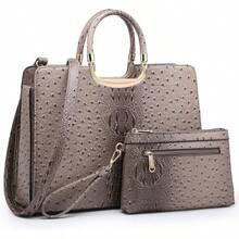 Gift Bolsos Para Mujer Valentine'S Day Womens Handbag Top Handle Shoulder Bag Tote Satchel Purse Work Bag With Matching Wallet - 3-鴕鳥卡其色 - 查看 1