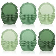 300pcs Green Cake Paper Cups For Saudi National Day/Eid Celebration Party Decor Saudi National Day Saudi Saudi Arabia, Wedding And Birthday Supplies, Home And Party Decorations - Green - View 1