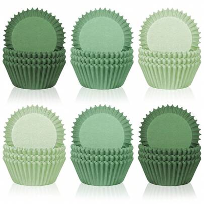300pcs Green Cake Paper Cups For Saudi National Day/Eid Celebration Party Decor Saudi National Day Saudi Saudi Arabia, Wedding And Birthday Supplies, Home And Party Decorations