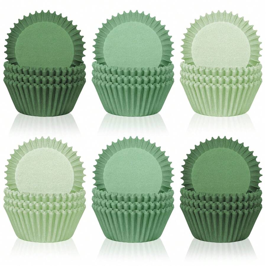 300pcs Green Cake Paper Cups For Saudi National Day/Eid Celebration Party Decor Saudi National Day Saudi Saudi Arabia, Wedding And Birthday Supplies, Home And Party Decorations - Green - View 1