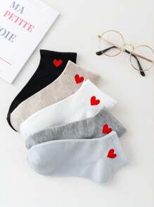 5 Pares (Cor e Estilo Aleatórios) Meias Curtas Femininas Fofas com Renda, Meias Rasas Tipo Barco, Respiráveis, Meias Finas de Tornozelo para o Verão