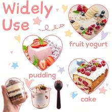 50 Pack 12OZ Clear Plastic Cups With Dome Lids And Sporks No Hole Disposable Fruit Cups For Dessert,Cupcake,Parfait,Pudding,Iced Cold Drinks,Snacks,Fruits,Bakeries,Ice Cream-Lzy - 50包 12盎司 - 查看 4