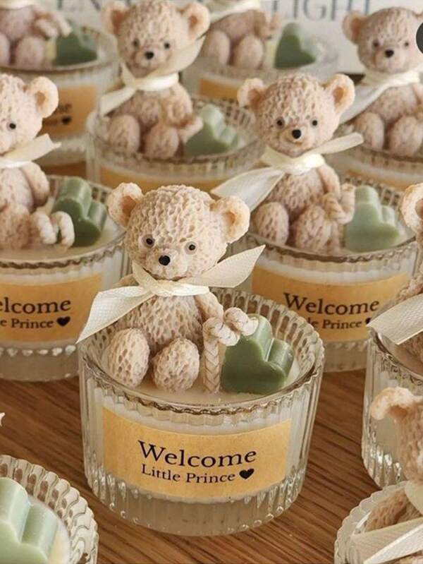 1 Stück süßer Teddybär Silikonform, zum Herstellen von Harz Figuren, Gips Aufbewahrungsboxen, Wachskerzengeschenken, Neugeborenen Geschenksets, Kinderzimmer Dekoration, heilende Sammlerstücke, mit weicher Plüsch Teddybär Textur