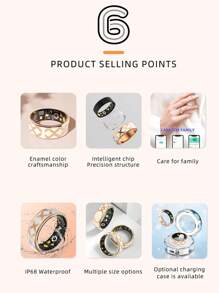 Women's 2025 Finger Ring R10M Fashion And Health Ring Android IOS Fitness And Sports Smart Ring, Supporting Waterproof Depth Of Over 300 Meters, Remote Control Photography Health Smart Ring
