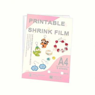 Drukowane folie termokurczliwe, 6 szt. A4 białe/przezroczyste folie termokurczliwe na dzień matki, Święto Dziękczynienia, Wielkanoc, kreatywne projekty rzemieślnicze, artykuły szkolne, powrót do szkoły