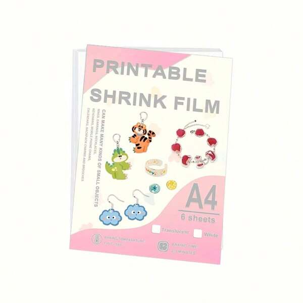 Feuilles de plastique rétrécissable imprimables, 6 pièces A4 blanc/translucide, films rétrécissables pour la fête des mères, Thanksgiving, Pâques, décorations, projets artistiques créatifs, fournitures scolaires, rentrée scolaire
