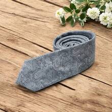 DOZE GOLDEN Premium Slim Tie Printed Cashew Tie – Exclusive Design With Assorted Colors - 中灰色 - 查看 3