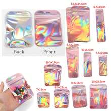 100pc Gift Bags, Gradient Color Polyester Film Bags, OPP Plastic Bags, Translucent Pink Plastic Bags, Suitable For Jewelry Storage Accessories, Cosmetics, Party Gifts, Small Business Packaging Zipper Bags. Multi-Size Multi-Color, Durable, Odor Proof And Zipper Design.