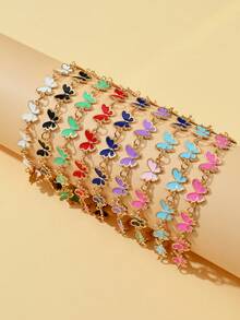 1 件时尚优雅甜美蝴蝶可调节手链，适合情人节、情侣、朋友、家庭聚会礼物、女士日常佩戴