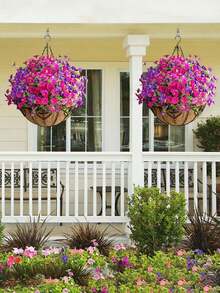 2/4/10pcs Colorful Artificial Floral Plants Set, Including Silk Daisy, Eucalyptus, Morning Glory Hanging Baskets, UV-Resistant, Suitable For Outdoor Decor, Garden, Patio, Wedding, Summer Decor, Home Decor, Living Room, Bedroom, Tabletop, Wall Decor, Vase Filler - Two Colors - View 3