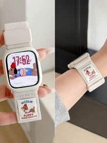 夏季韩国时尚狗磁性尼龙表带 + 表壳适用于 10 Ultra 9 8 7 6 SE 5 可爱透气表带 42mm 46mm 49mm 45 40 42 44 38 女孩礼物