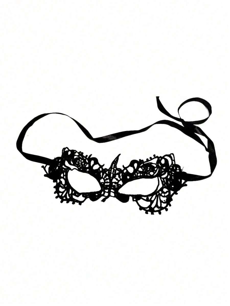 1pc Women's Elegant Lace Masquerade Mask - Fabric Queen Style Half Face Mask, Suitable For Cosplay, Party And Events, Rave