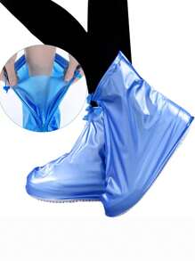 1 Pair Waterproof, Thick, Anti-Slip Transparent Disposable Shoe Covers, Suitable For Outdoor, Rain Boots Or Snow Boots, Unisex