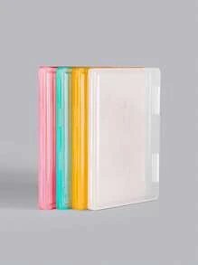 1/2pcs Simple Desk File A4 Document Box, Multi-Color A5 Paper Storage Plastic Transparent Bill Organizer Box, Office/Student Supplies School Supplies, Back To School