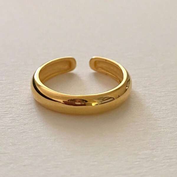 Korean Minimalist Asymmetrical S925 Silver Plain Ring For Women