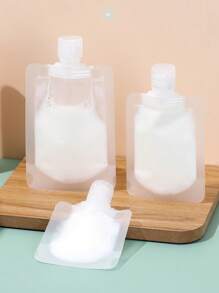 10pcs 1.01/1.69/3.38oz Portable Lotion Fluid Makeup Packaging Bag Cosmetic Shampoo Suction Bag Reusable Squeeze Stand Up Spout Pouch Refillable Empty Squeeze Pouch Travel Bottle