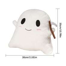 Cojín decorativo de Halloween, cojín fantasma, relleno para sofá, cojín de Halloween, decoración para fiestas al aire libre, tapete decorativo fantasma. - Negro - Ver 7