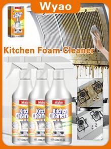 6/4/2/1pc Range Hood One Spray Cleaning Oil Stain Remover, Strong Oil Fume Cleaning, Kitchen Heavy Oil Foam Degreasing Special Kitchen, Multi-Purpose Cleaner, Cleaning Strong Heavy Oil Stains, Removing Dirt And Deodorizing, Removing The Bottom Of The Pot, Black Range Hood, Heavy Oil Foam Cleaner, Oil Stain Cleaning Is Suitable For Home Kitchens, Restaurants, Housekeeping (New And Old Models Are Sent Randomly)