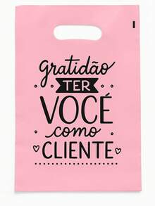 50 Personalized Plastic Bags - 16x20 / 20x30 / 25x35 / 30x40 / 40x50 Bags With Phrases - 淺粉色 - 查看 2