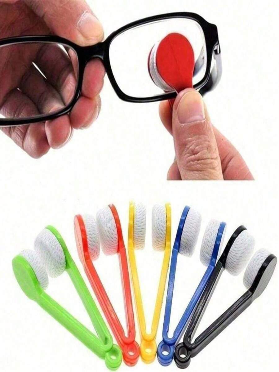 Juego de 5 cepillos de limpieza portátiles mini para gafas - Cerdas suaves, herramienta fácil de usar para una limpieza efectiva de las lentes en el hogar o para viajar - Perfecto para dormitorios, viajes y uso diario
