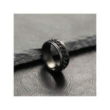 Stainless Steel Jewelry Embossed Rotating Chain Bottle Opener Ring, Couples Ring - Bottle Cap Ring With Chain - View 10