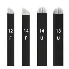 微刀片针，10/20/50 支白色 18U 微刀片用于半永久化妆，手动针用于眉毛眼线唇部微刀片套装