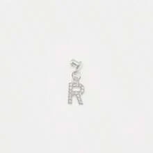 1pc Diamond Encrusted 26 English Letter Charm, Suitable For Silicone Watch Band Decoration