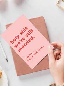 1pc Funny Anniversary Card, An Interesting Anniversary Happy Cards For Couples, An Anniversary Card Gift For Wives And Husbands - Multicolor - View 5