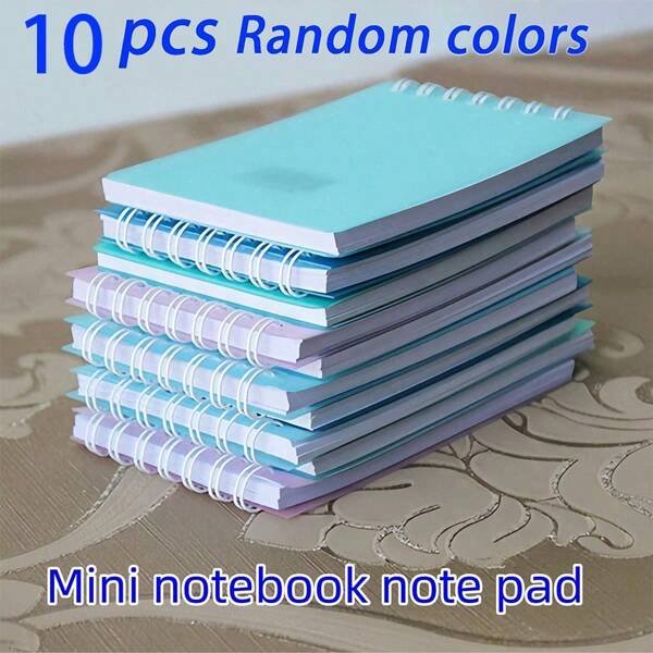 10pcs/Set Mini Portable Notebooks (Mixed Colors), Small Pocket Size Spiral Notebooks, Office Style Small Notebooks, Suitable For Home, College, Business, Meeting Or School Use, School Supplies,Back To School