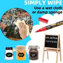 8 Farben flüssiger löschbarer Kreidestift - waschbare und feuchtwischbare fluoreszierende Marker, geeignet für Tafel, Glas, Abschlussfeier, Schule, Kinder, Autoreparatur, Schulbedarf, Rückkehr zur Schule