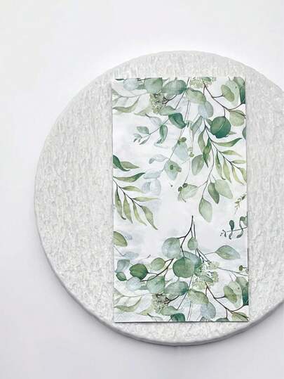 20/40pcs Large-Sized Colored Green Leaf Tissue Printed Napkins, 15.75* 13-Inch Party Napkins, Wedding Banquet, Festival, Birthday And Anniversary Decoration, Party Supplies, Perfect For Party Festivals, Birthdays, Table Manners Decoration, And Creating Party Festival Atmosphere