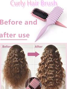 Curl Defining Brush For Curly, Wavy & Coily Hair – Detangling, Smoothing & Anti-Frizz Styling Brush With Box, Lightweight Comb For Wet & Dry Hair, Blow-Dry Friendly, Travel, Home, Salon, Daily Use, Multiple Colors By Candy Brush, Back To School, Travel Holiday Essentials, Hair Accessories For Women - Multicolor - View 7