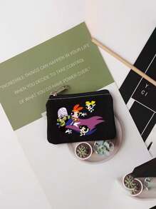 THE POWERPUFF GIRLS Unisex Canvas Coin Purse Versatile Fashion Style Small Change Wallet Portable Cartoon Coin Pouch For Men Wallet Mini Wallet Purse Wallet Travel Wallet Coin Wallet