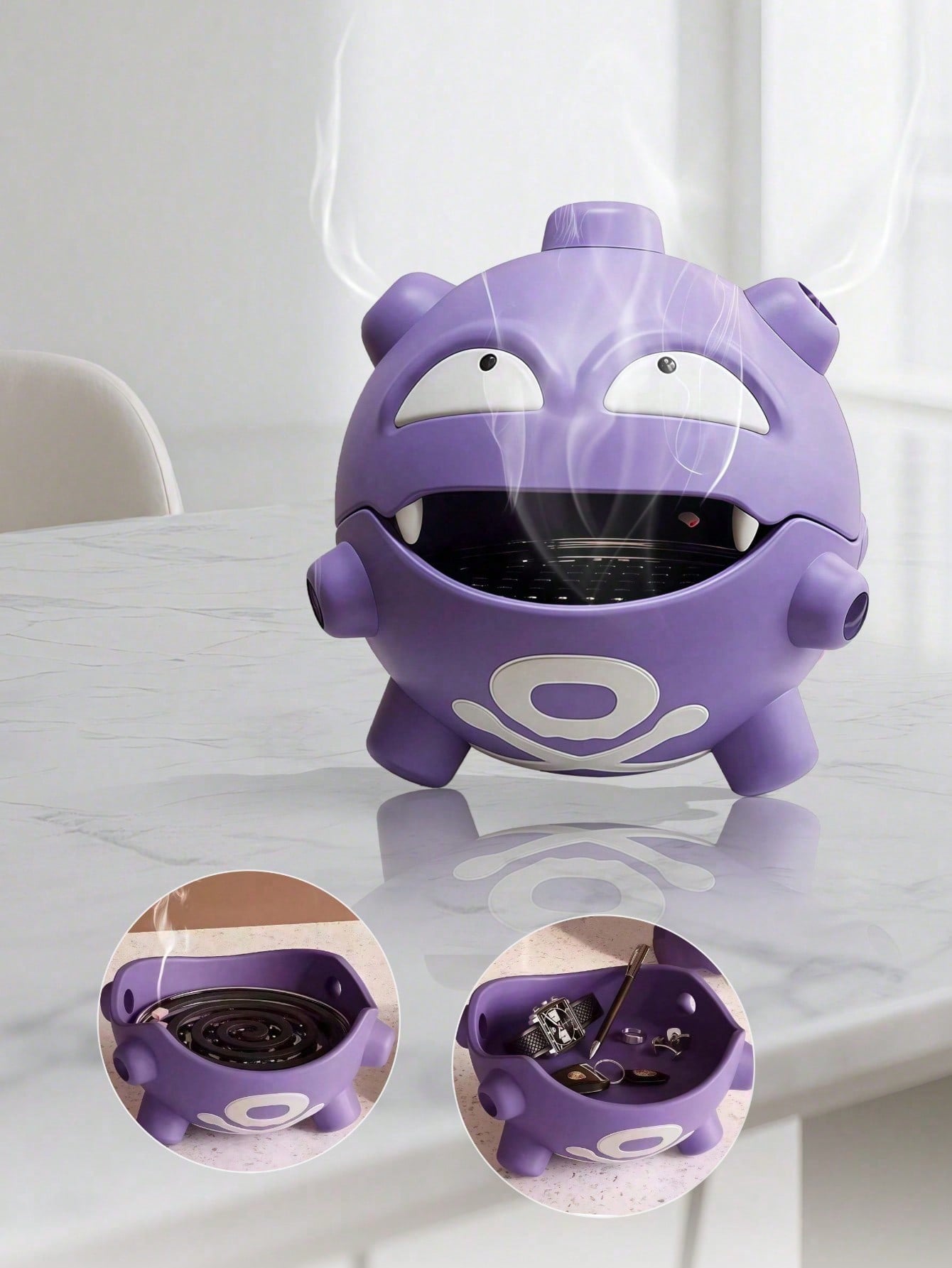 pokemon Bomba di gas Pokémon, bruciatore di incenso a forma di bomba di gas, vassoio per incenso antizanzare, ornamento creativo, scatola di stoccaggio, articolo fatto a mano, regalo per le feste, regalo di compleanno, forniture scolastiche, ritorno a scuola