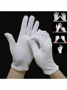 1/2 pares de bálsamos blancos, adecuados para Eczema y Dry Hands - Bálsos de trabajo transpirables con forro - Húmedo para inspección de joyas suaves SPA - E Fit Blás de tela, adecuado para la mayoría de las mujeres