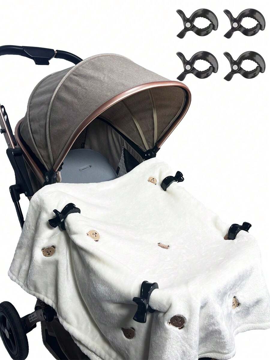 4 Pcs Multifunctional Baby Stroller Blanket Clip Accessories, Anti-Drop Clips, Suitable For Baby Stroller Baby Car Seat