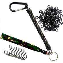 Herramienta de gusano loco Reaction Tackle, anillos en O locos, aparejo loco, gusanos de plástico estilo Senko - Herramienta de camuflaje PLUS 125 juntas tóricas + 10 ganchos - Ver 11