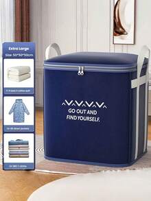 1pc Large Capacity Thick Bedding Storage Bag, Moisture-Proof Clothes Organizer Box For Seasonal Change & Moving