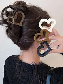 4 Stück elegante, minimalistische herzförmige Haarklammern in Latte-Farbe mit matter Oberfläche, Tageshaarclips für Hochsteckfrisuren und halbe Hochsteckfrisuren, Haaraccessoires geeignet für Muttertag, Schulanfang, Thanksgiving, Weihnachten, Geschenke - Haarklammern, Haarklemmen, Haarclips, elegante Haarklammern für Frauen