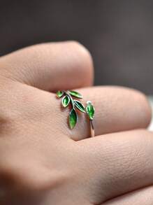 Sterling Silver Wrap Ring Retro Leaf Design Suitable For Men And Women High Quality Adjustable Ring Gift For Family/ Friends/ Lover
