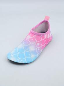 儿童亮面鱼鳞水鞋 - 玫瑰粉色速干设计,适合沙滩、冲浪和水上乐园 | 轻便防刮鞋底 | CE认证,尺码涵盖幼儿至青少年22-35码 - 藍色 - 查看 8