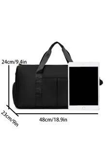 Bolsa de Viagem Multiuso Unissex de Cor Sólida, Grande Capacidade de Armazenamento de Roupas com Compartimento de Separação Úmido e Seco, Compartimento Independente para Sapatos, Alça de Ombro Ajustável, Adequada para Viagem, Férias, Esportes, Bolsa de Fitness para Acessórios Escolares e Materiais Escolares