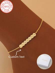 One Piece 925 Silver Personalized Custom Engraved Monogram Anklet, Can Be Customized With Multiple Monograms, Personalized Minimalist Anklet, Gift For Women, Stylish Anklet To Wear In Summer, Stylish Piece To Wear On Beach Vacation - Multicolor - View 1