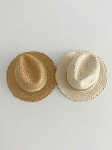 1 件女士草编太阳帽，休闲可爱优雅街头风格编织爵士帽，时尚撞色骑马帽，适合夏季外出 - 多色 - 查看 7