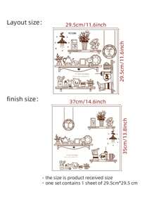 Kitchen Stickers/Decorative Stickers Simple Kitchenware Rack Stickers Waterproof And Dustproof Stickers, 1 Piece Pvc Material Removable Wear-Resistant Stickers, Wall Stickers 11.6*11.6 Inches, Suitable For Kitchen Decoration, Wall Decoration, Restaurant Decoration, Interesting Birthday Gifts, Graduation Gifts, Make Your Home A New Look