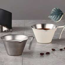 Taza extractora de café expreso de 100ML, taza extractora de acero inoxidable 304 con boquilla guía, práctica taza de onza, accesorios de cocina y cafetería - Negro - Ver 1