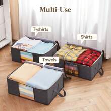 1/3/6 piezas Bolsa de almacenamiento plegable para el hogar, organizador para ropa, ropa de cama, suéteres, almohadas y almacenamiento en el armario