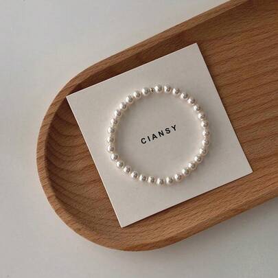 925 Sterling Silver Korean Style Gemstone And Pearl Bracelet, Niche Design Luxurious High-End Accessories