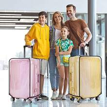 New 24 Inch Clear PVC Luggage Cover, 0.2mm Thick Lightweight Waterproof, Dustproof, Anti-Scratch Suitcase Cover, Luggage Covers For Suitcase TSA Roved, Fits 23"-25" Wheeled Luggage - Hitam Bening Cocok 24 -25 - View 7